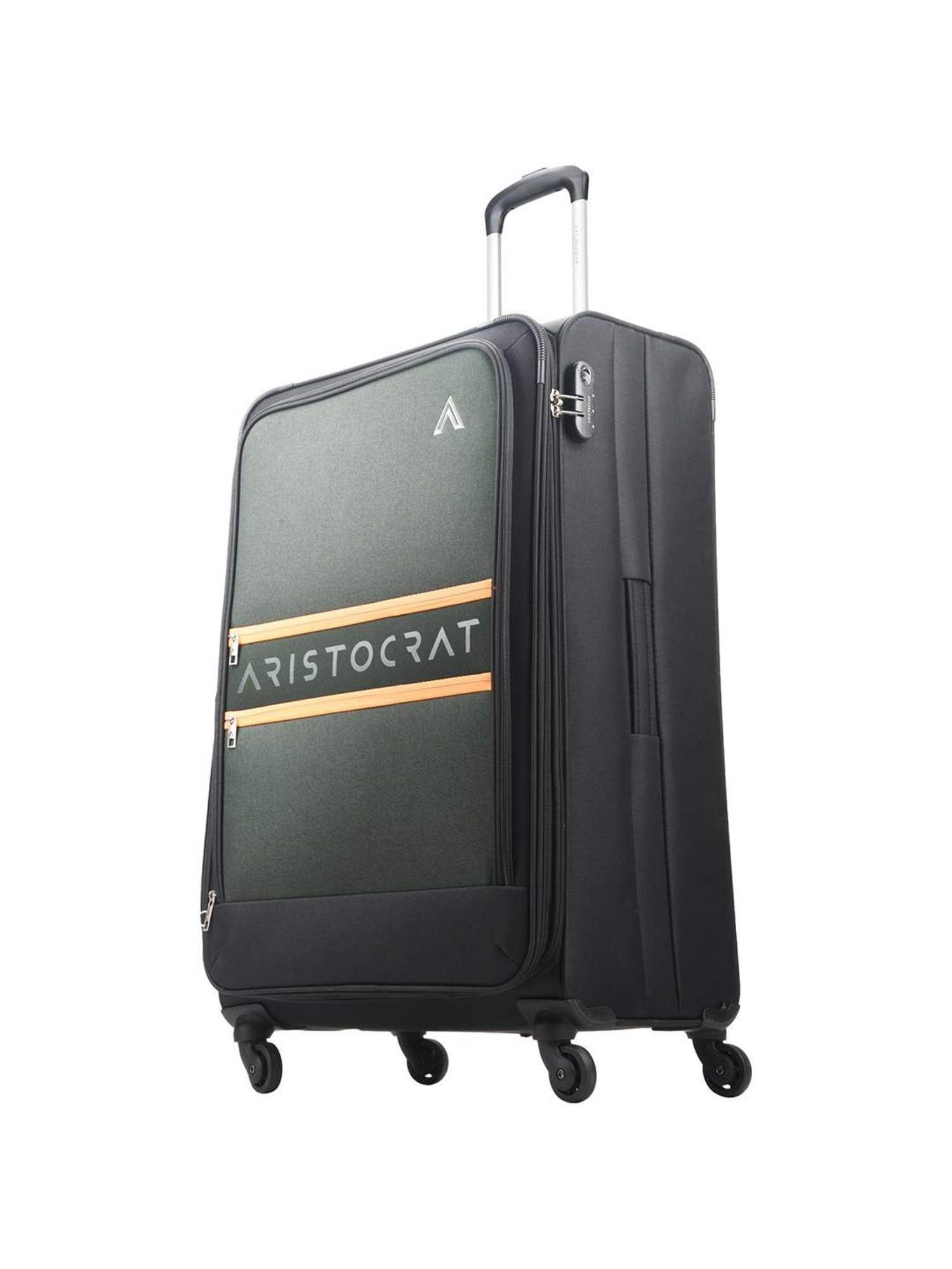 Aristocrat Black Printed Soft Large Trolley Bag - 33 cm