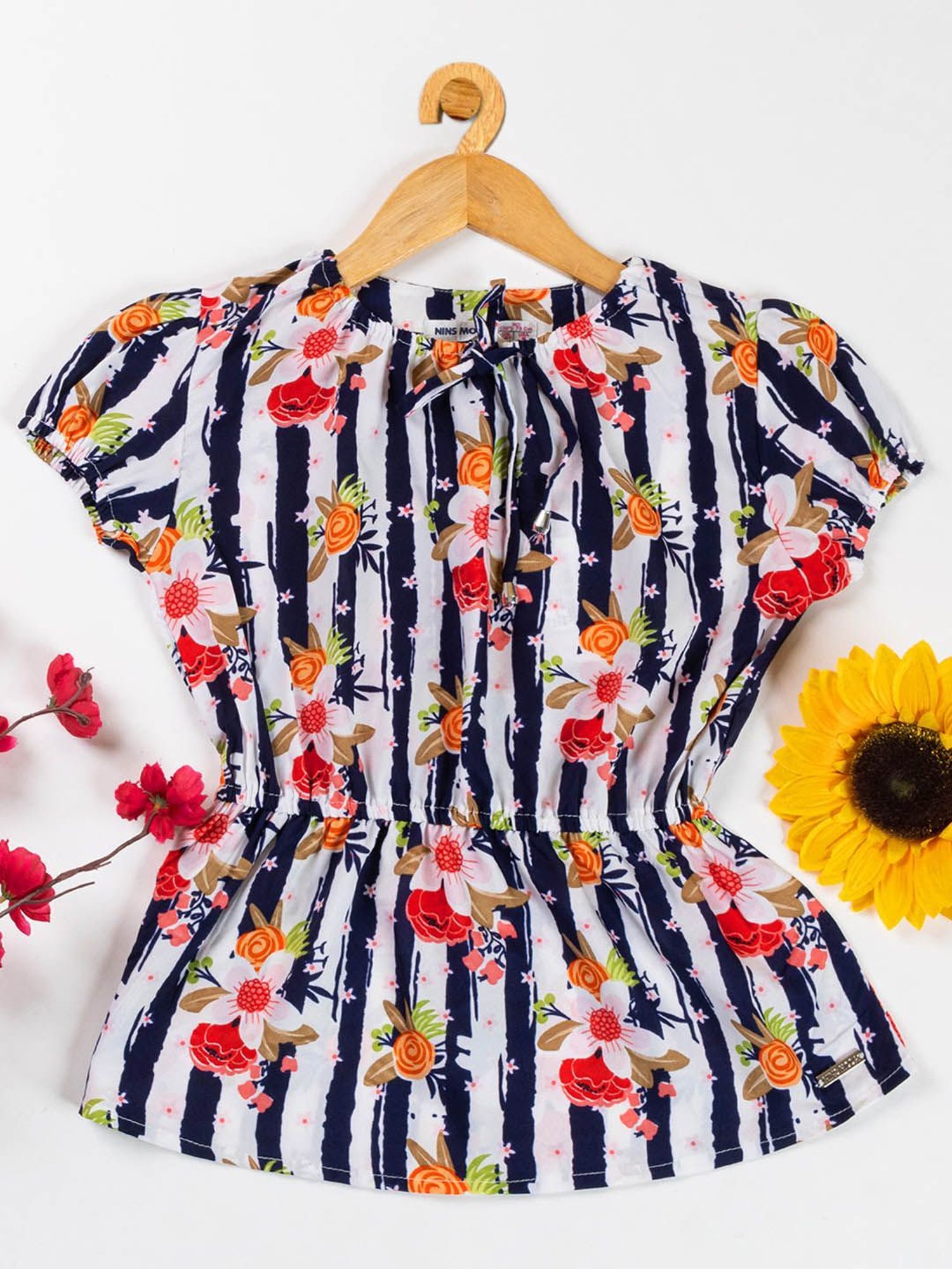 NINS MODA Kids Multicolor Floral Print Top