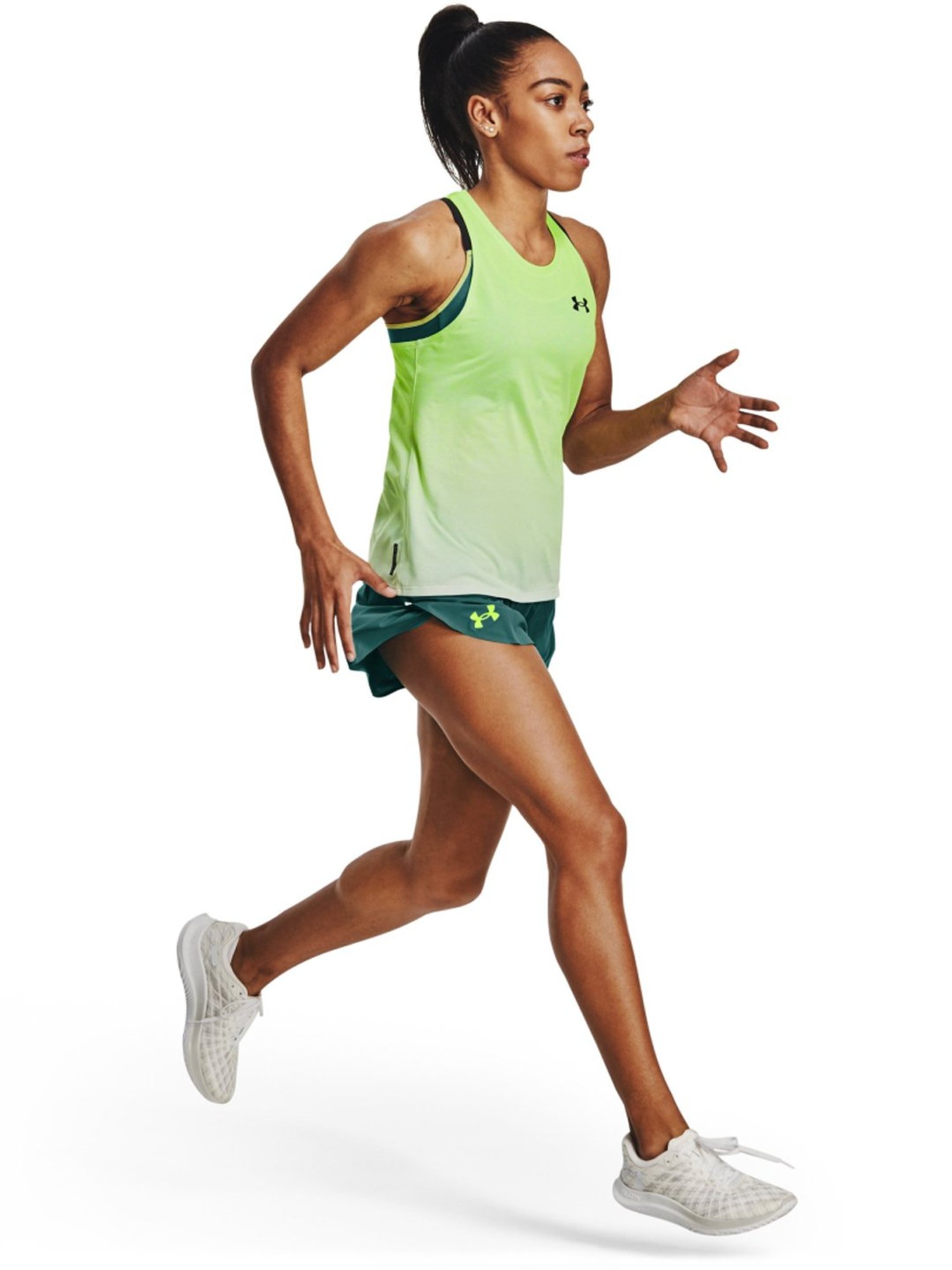 UNDER ARMOUR Green Printed Sports Tank Top