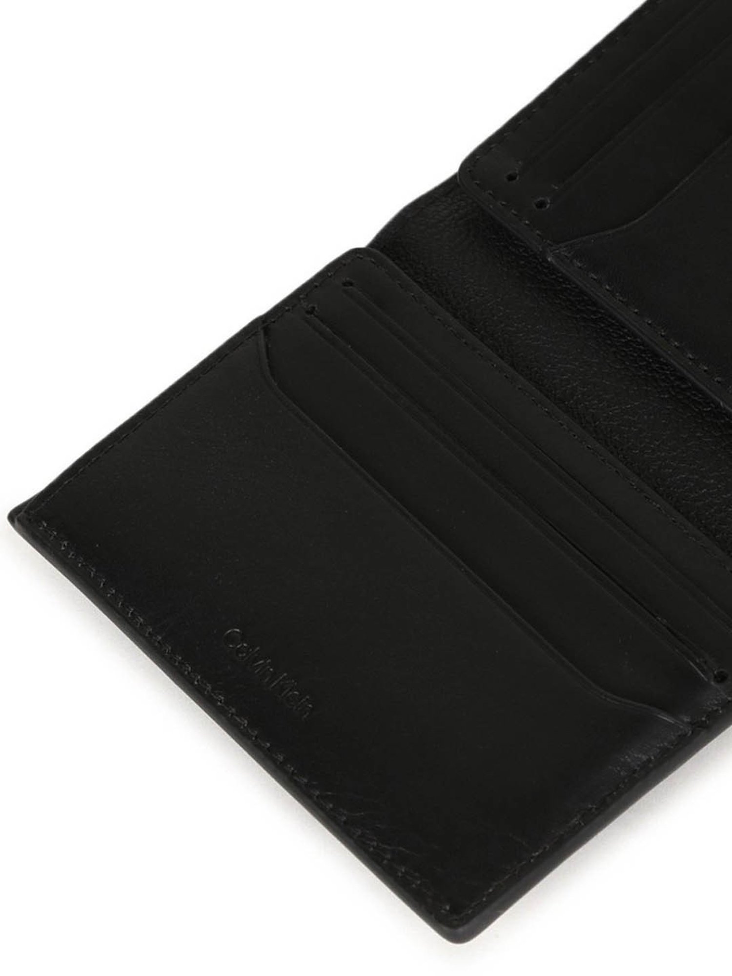 CALVIN KLEIN Black Pebble Textured Bi Fold Wallet