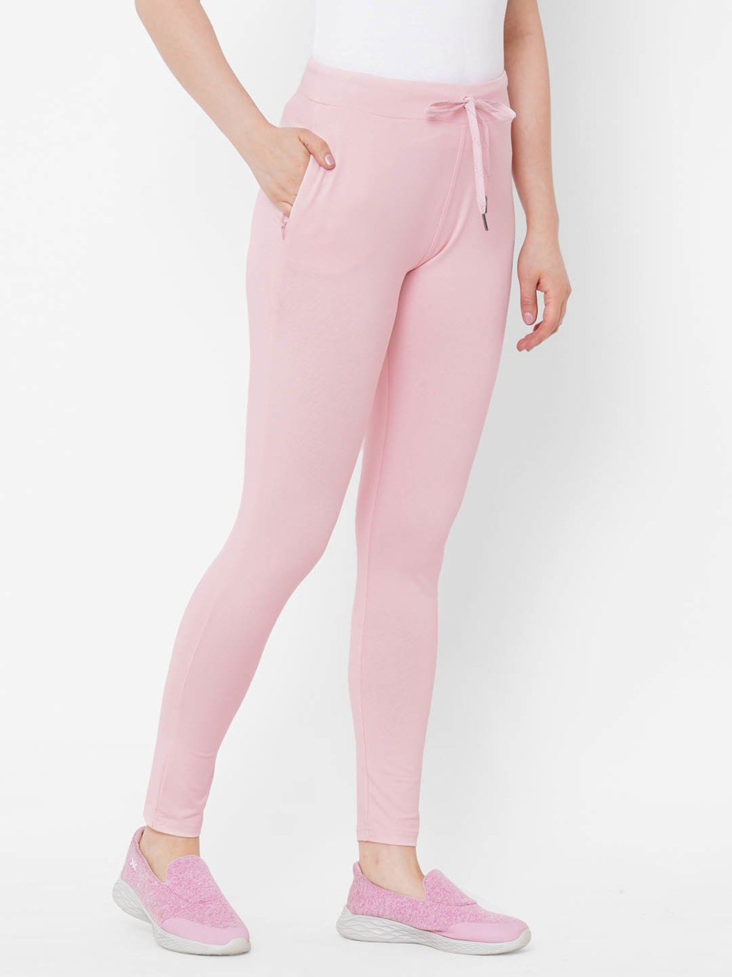 Sweet Dreams Soft Pink High Rise Casual Track Pants