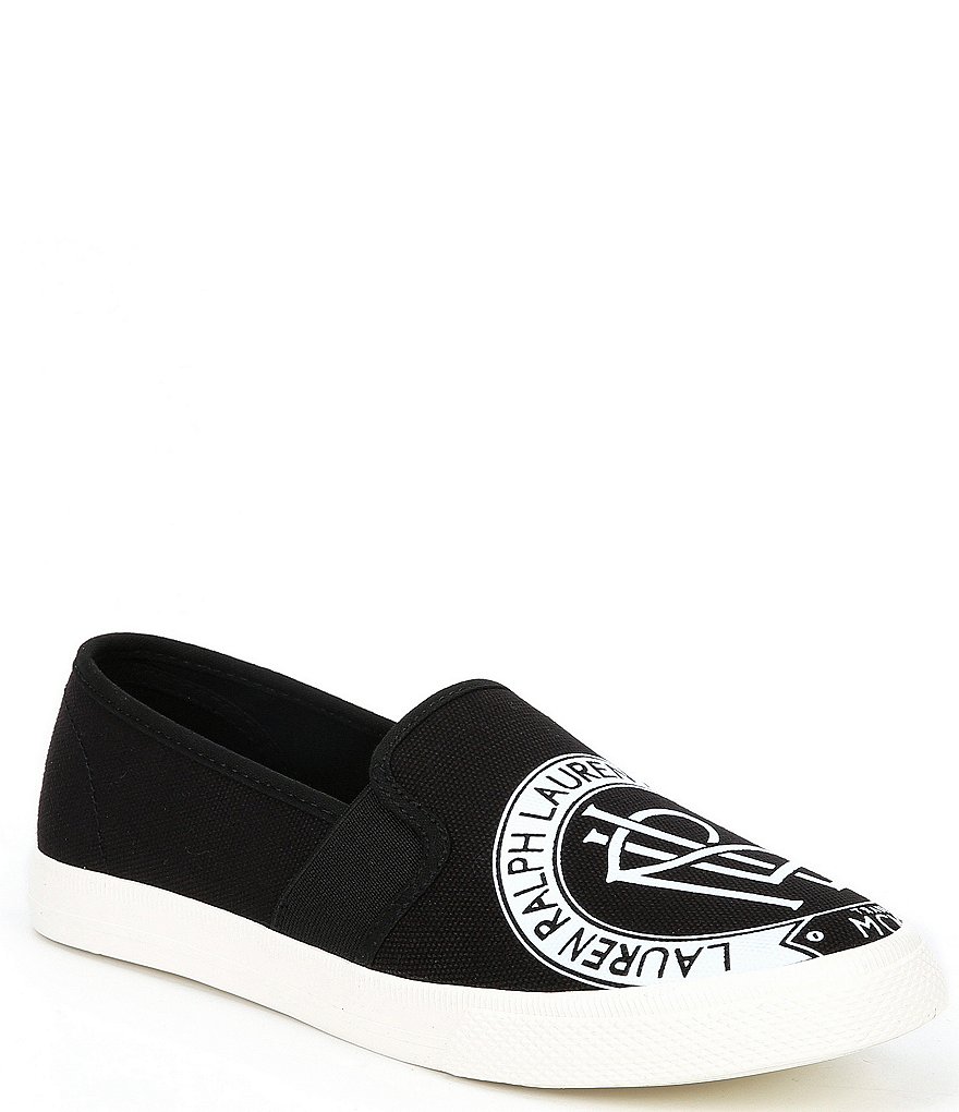 Lauren Ralph Lauren Jinny Logo Detail Canvas Slip-On Sneakers