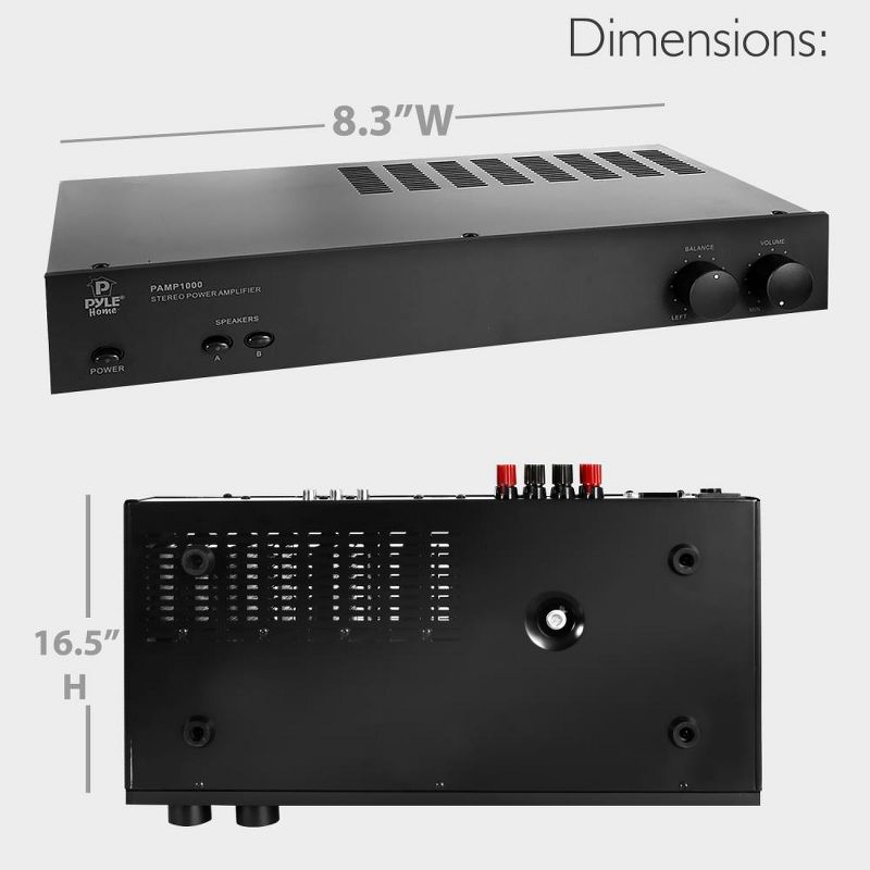 Pyle Home PAMP1000 Powerful 160 Watt Digital Dual Channel Stereo Power Amplifier Home Audio Sound System with Automatic Start/Stop Functions