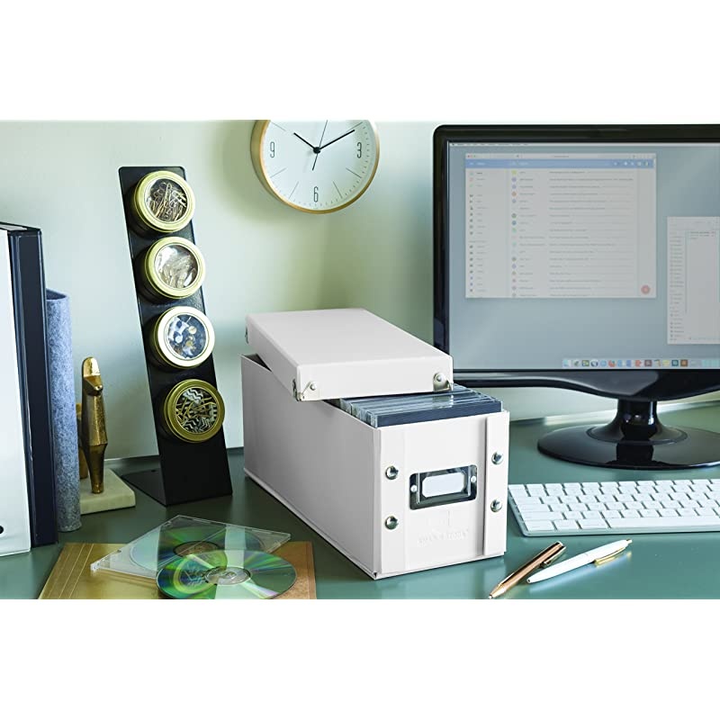 CD Storage Box, 13.25" x 5.125" x 5.125", White (SNS03311)