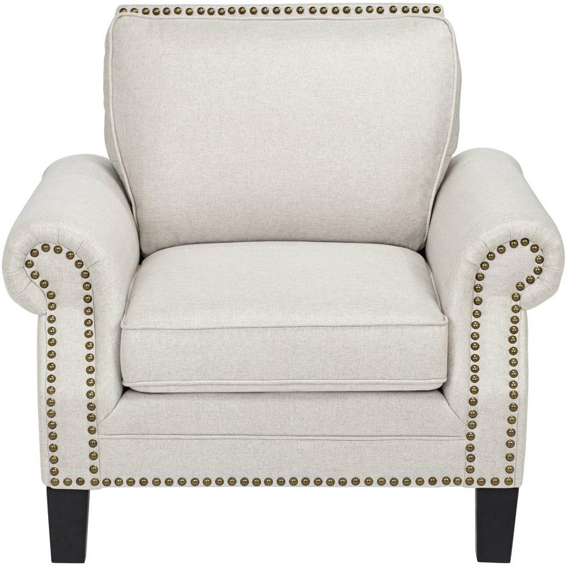 Elm Lane Clyde Park Oslo Linen Nailhead Trim Armchair
