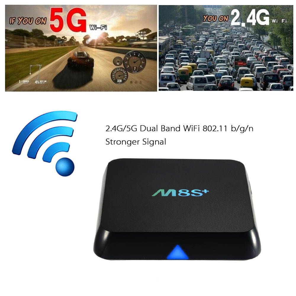 M8s+ / M8S Plus Smart Android TV Box Android 5.1 S812 Quad Core KODI XBMC 15.2 2G / 8G Mini PC 2.4G & 5G WiFi H.265 DLNA Airplay Miracast HD Media Player