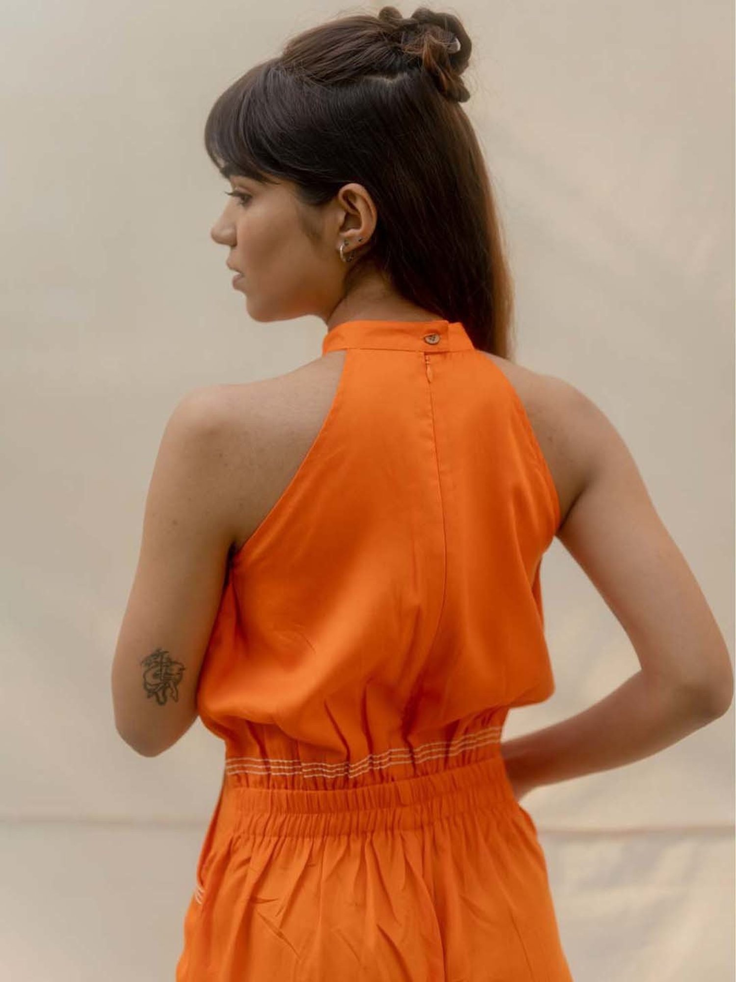 Anousshka Rust Halter Neck Jumpsuit