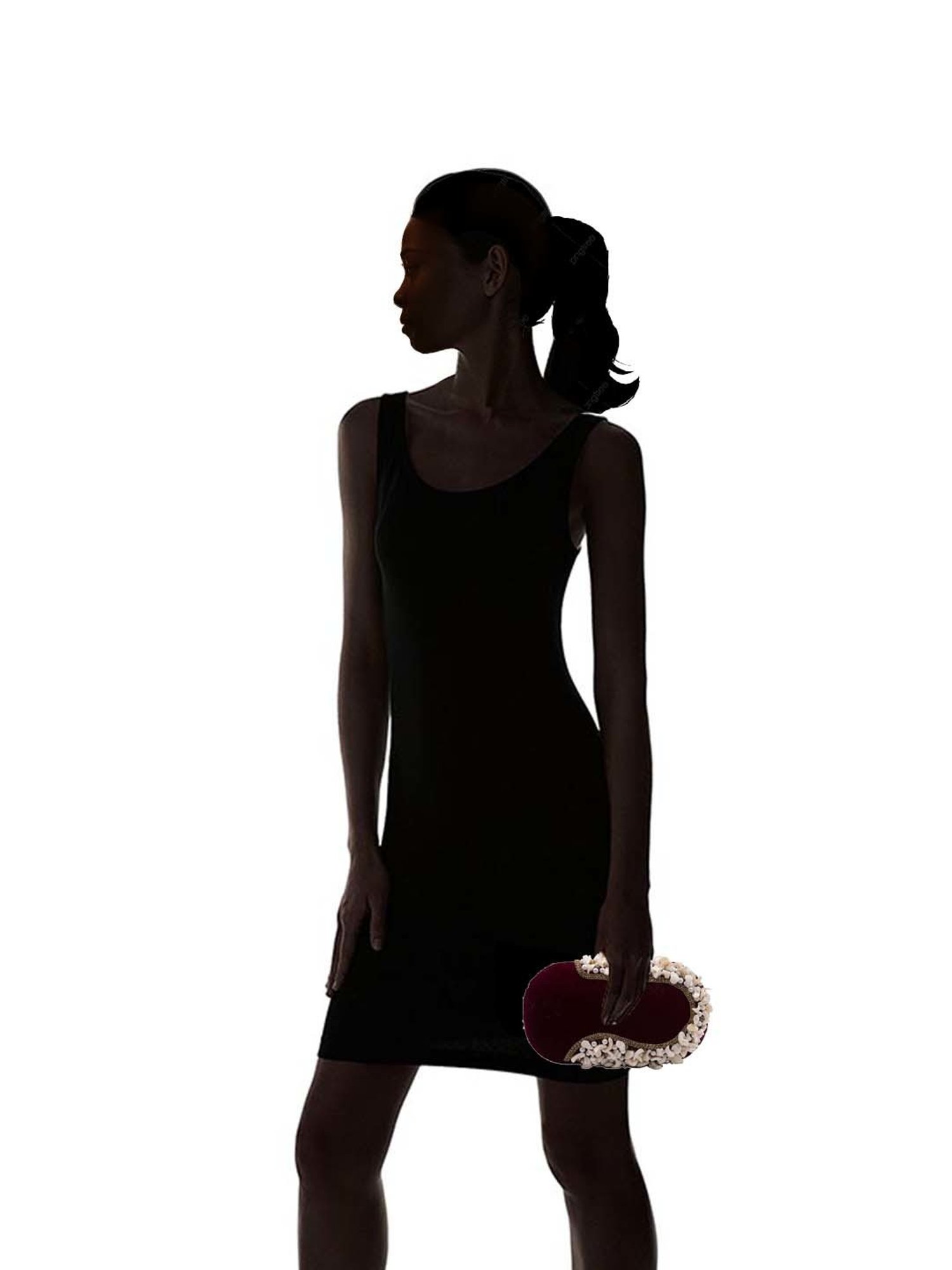 Sugarcrush Maroon Embellished Clutch