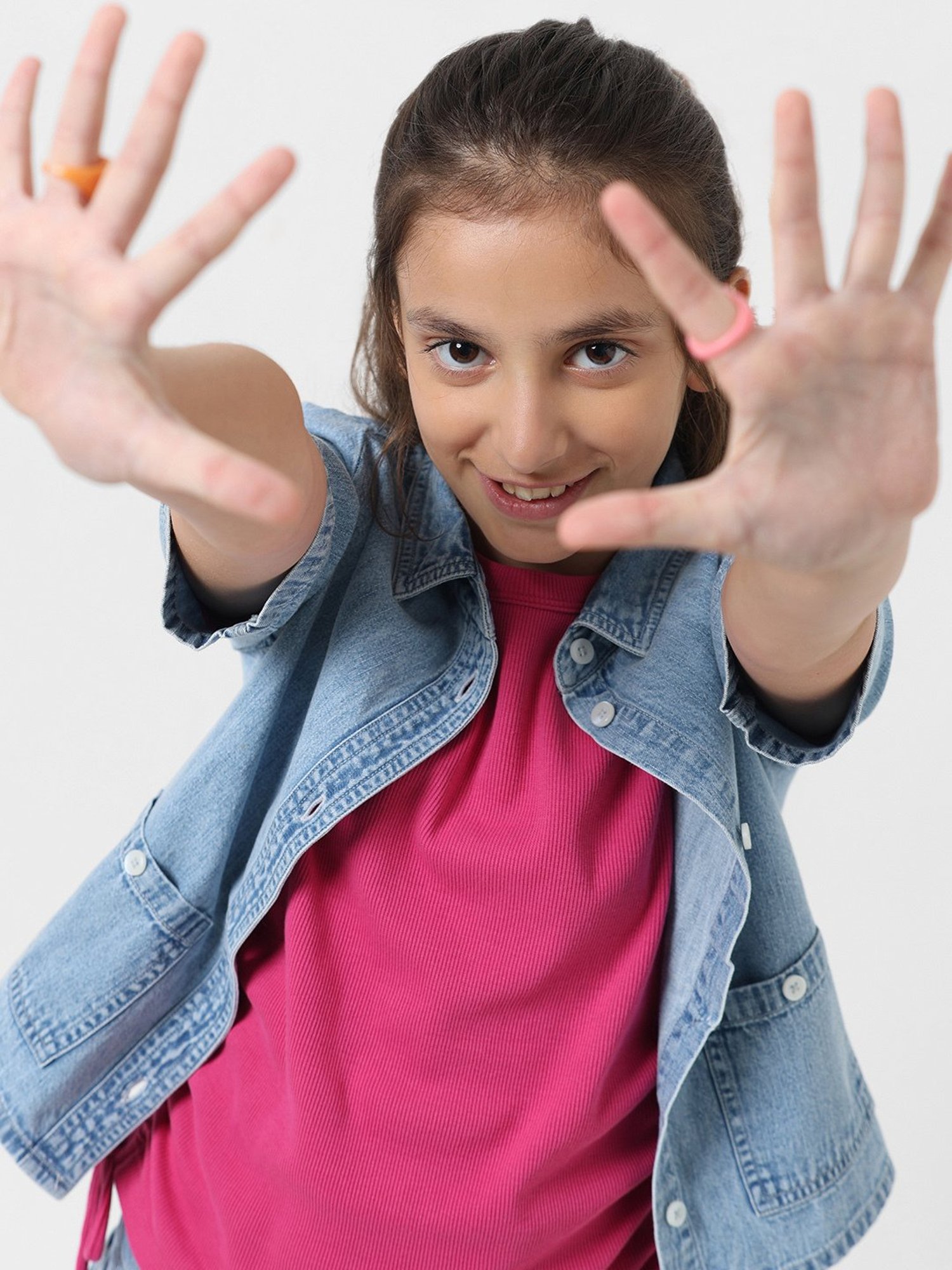 VERO MODA GIRL Blue Solid Shirt Top