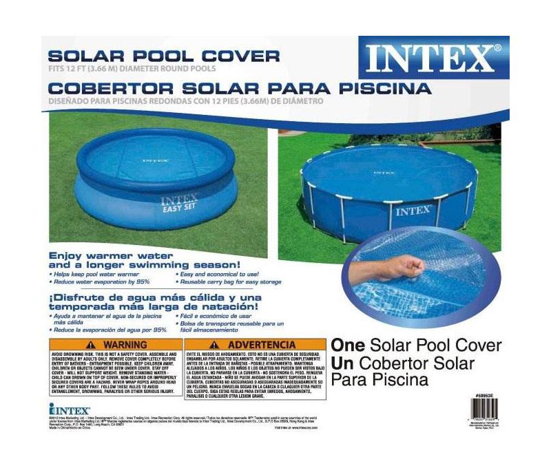 Intex 12' Swimming Pool Solar Cover Tarp & 12' Swimming Pool Debris Cover