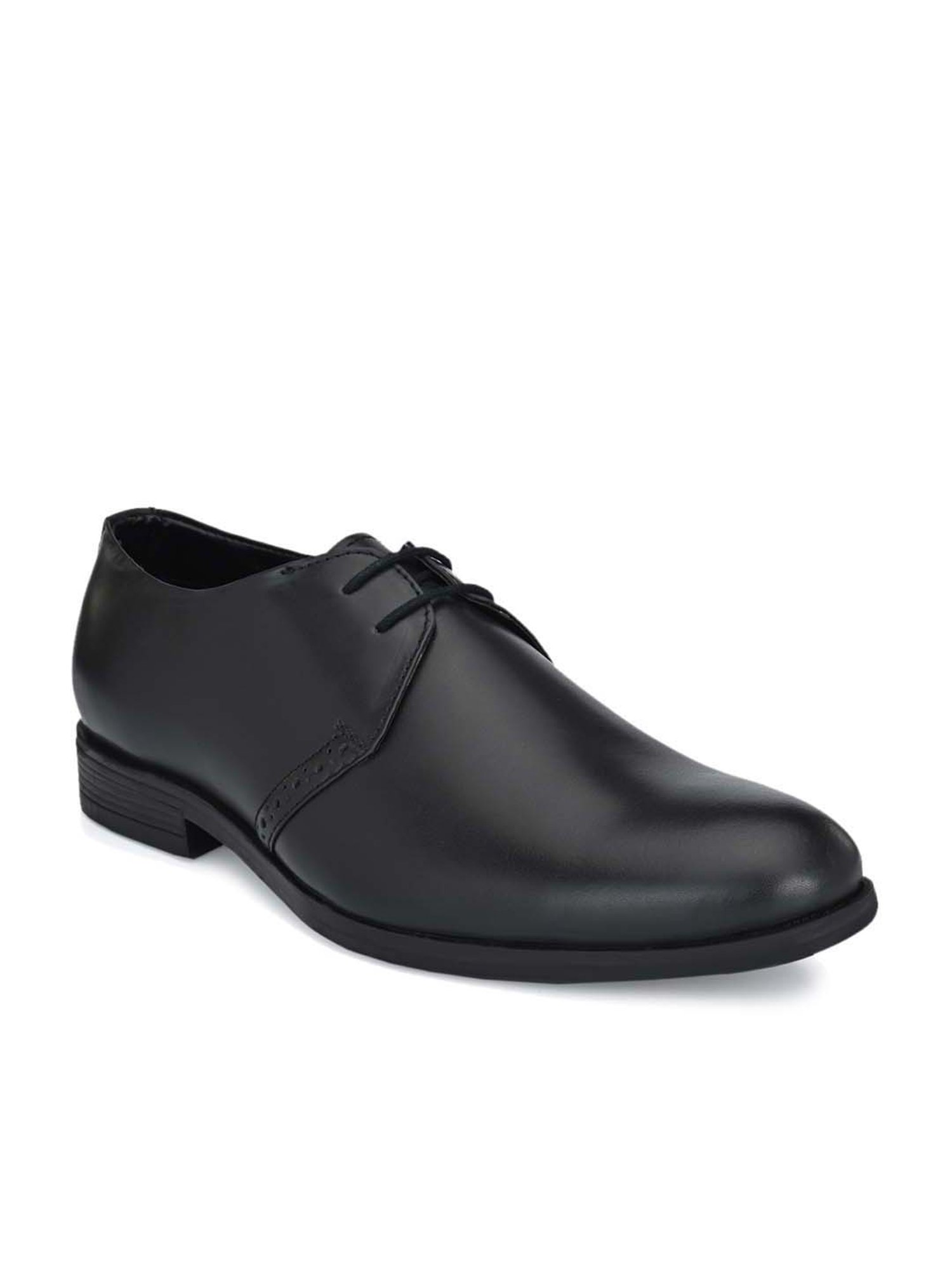 Shences Men's Black Derby Shoes