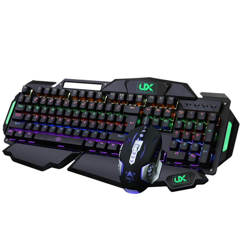 Think of MK915 Aurora Mixed version of the 104 key Game Blue Mechanical Keyboard and 3200DPI Mouse Combo-Silver