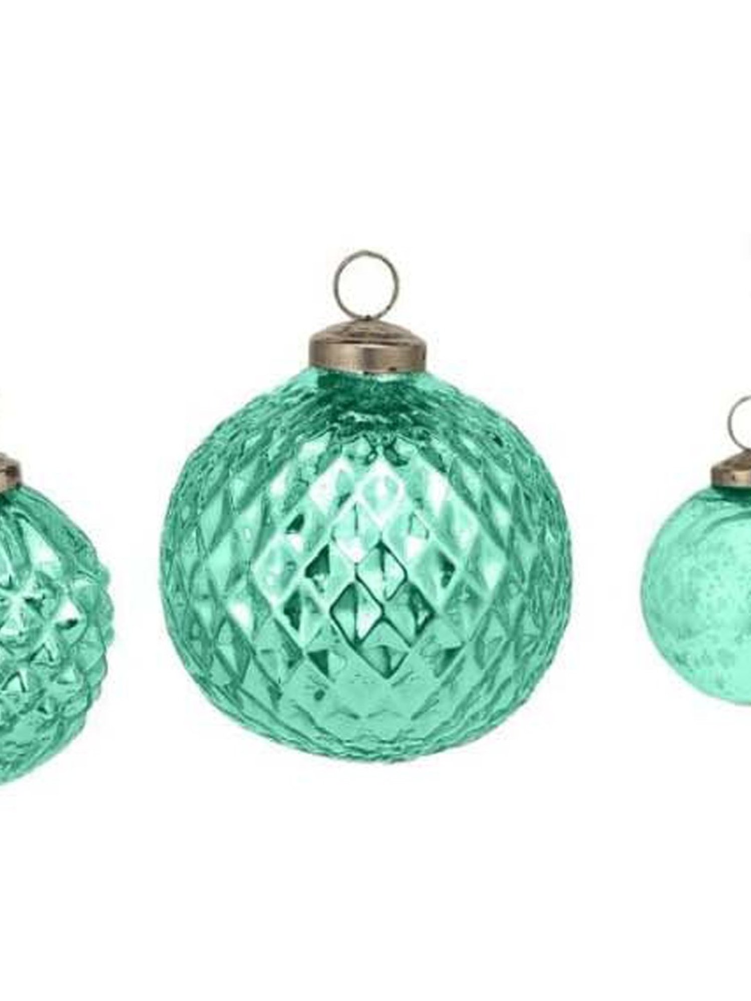 Home4U Green Glass 7.5 cm Gifts Of Joy Christmas Ornaments - Set of 5