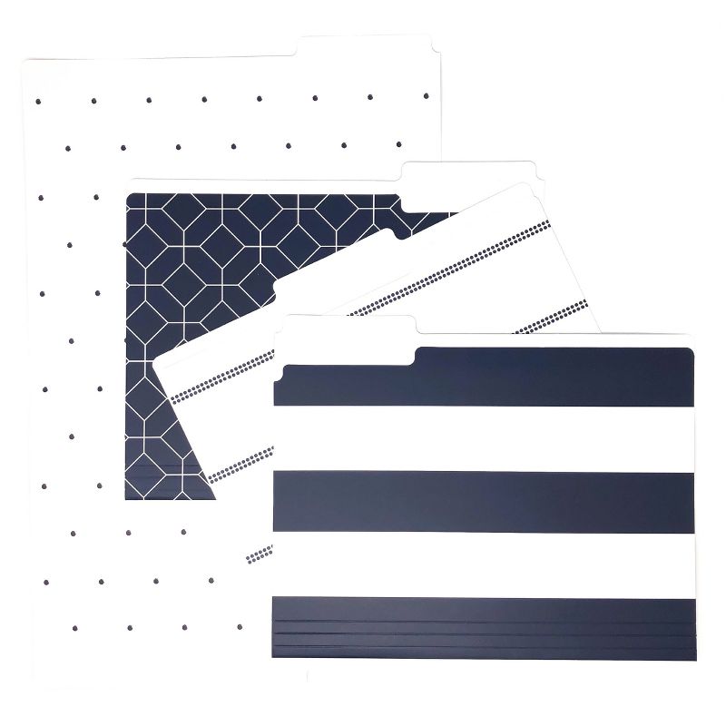 9ct File Folders Navy Assorted Patterns - Kahootie Co