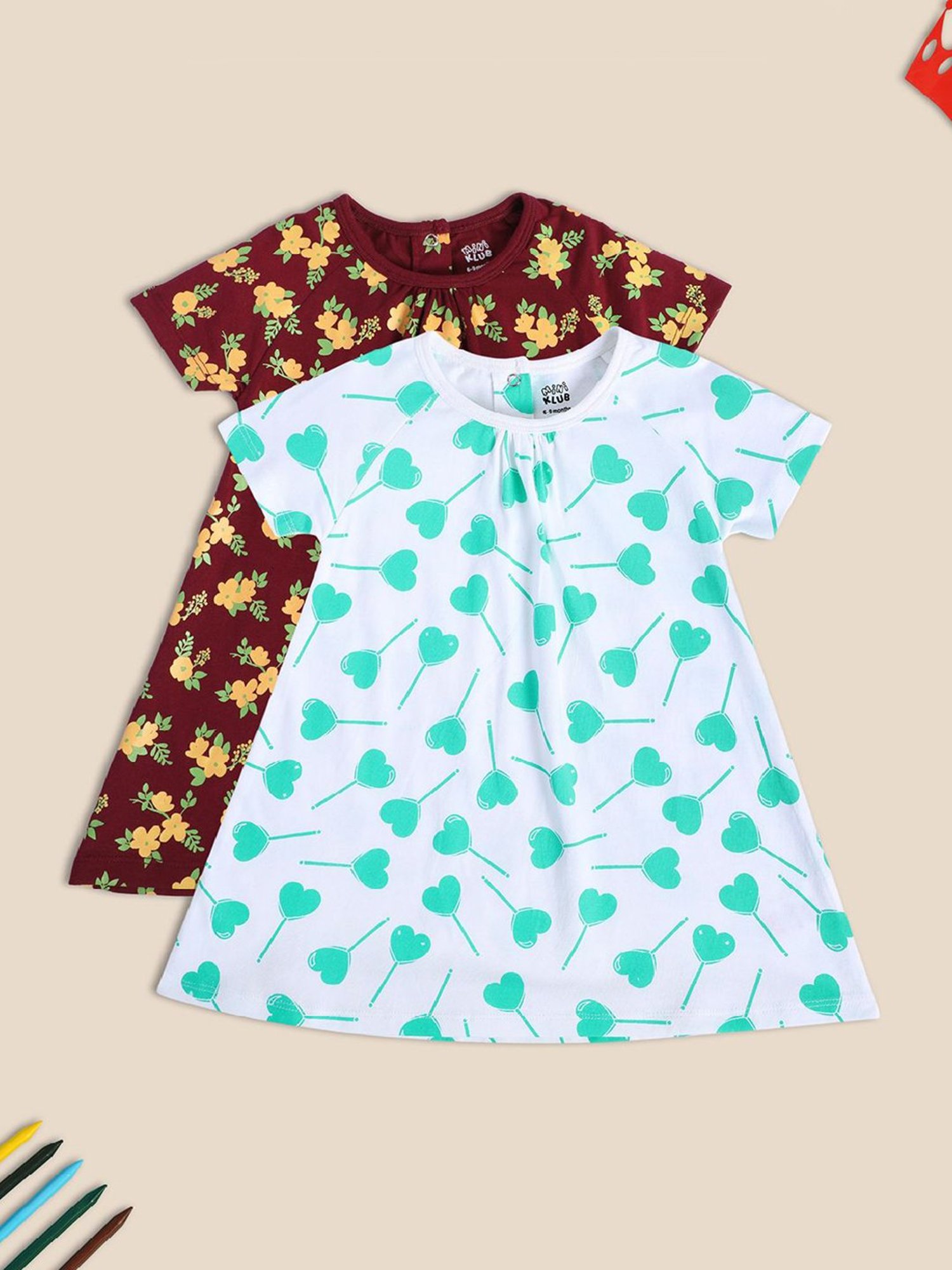 Nauti Nati Kids Blue Embroidered Dress