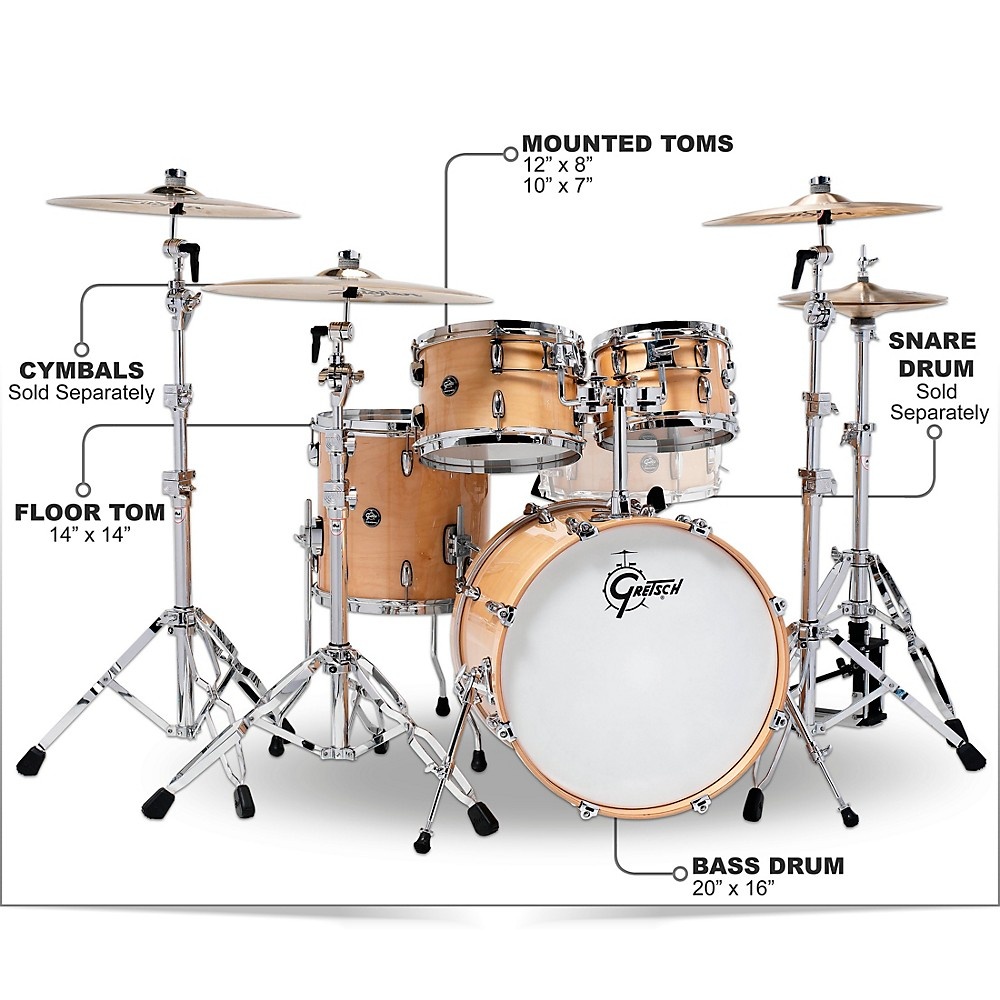 Gretsch Drums Renown 4-Piece Shell Pack with 20" Bass Drum Gloss Natural
