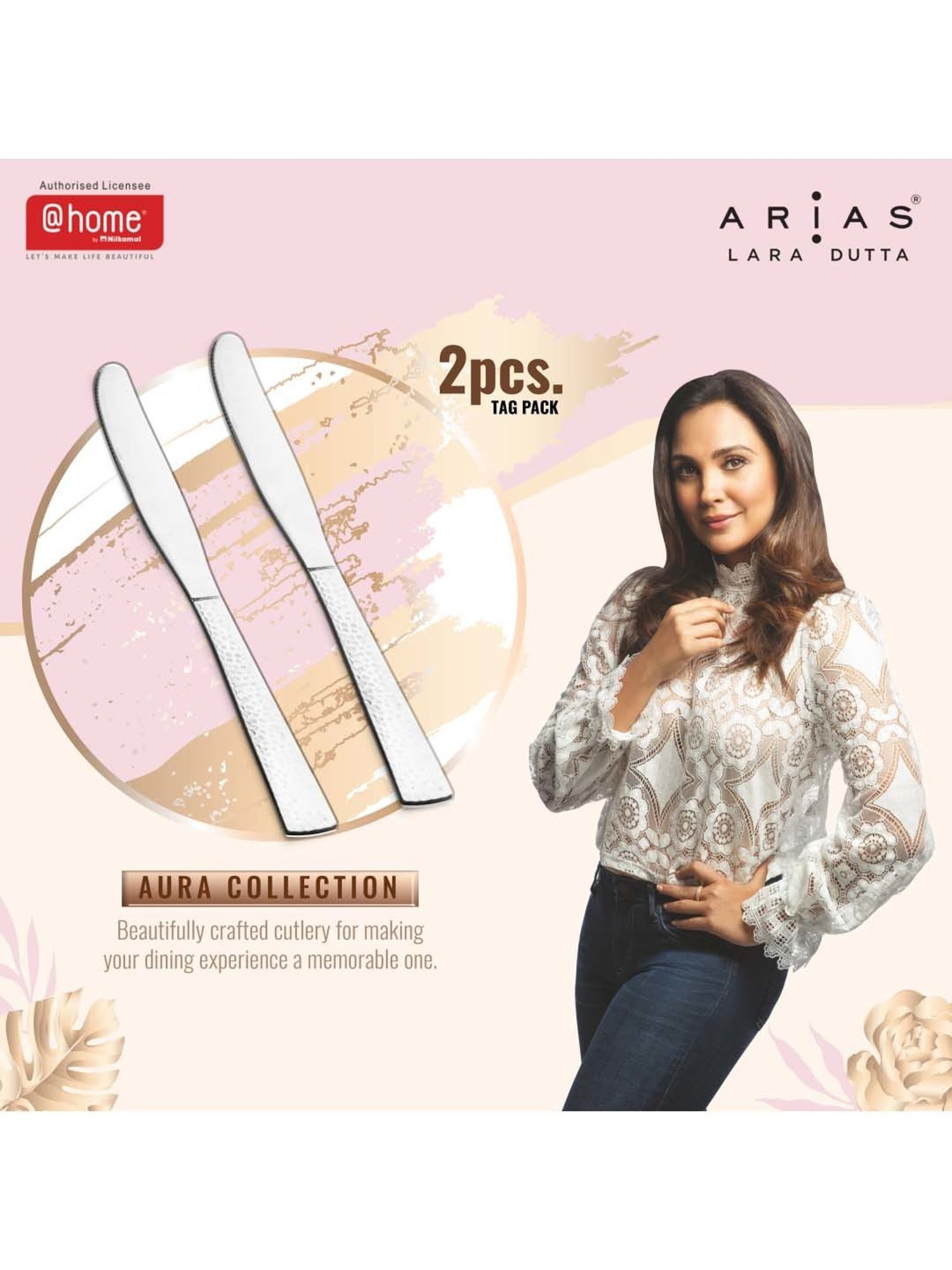 @home Vintage Silver Stainless Steel Knife - Set of 2