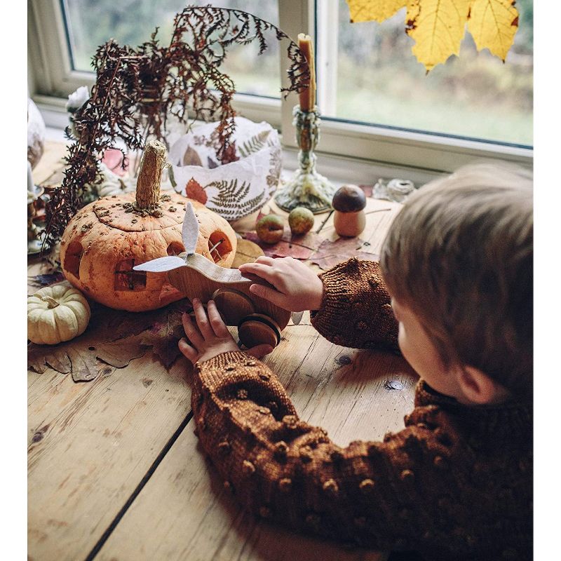 Kinderfeets Kids Rolling Bamboo Push and Pull Animal Toy for Toddlers and Children with Pull String, Rabbit