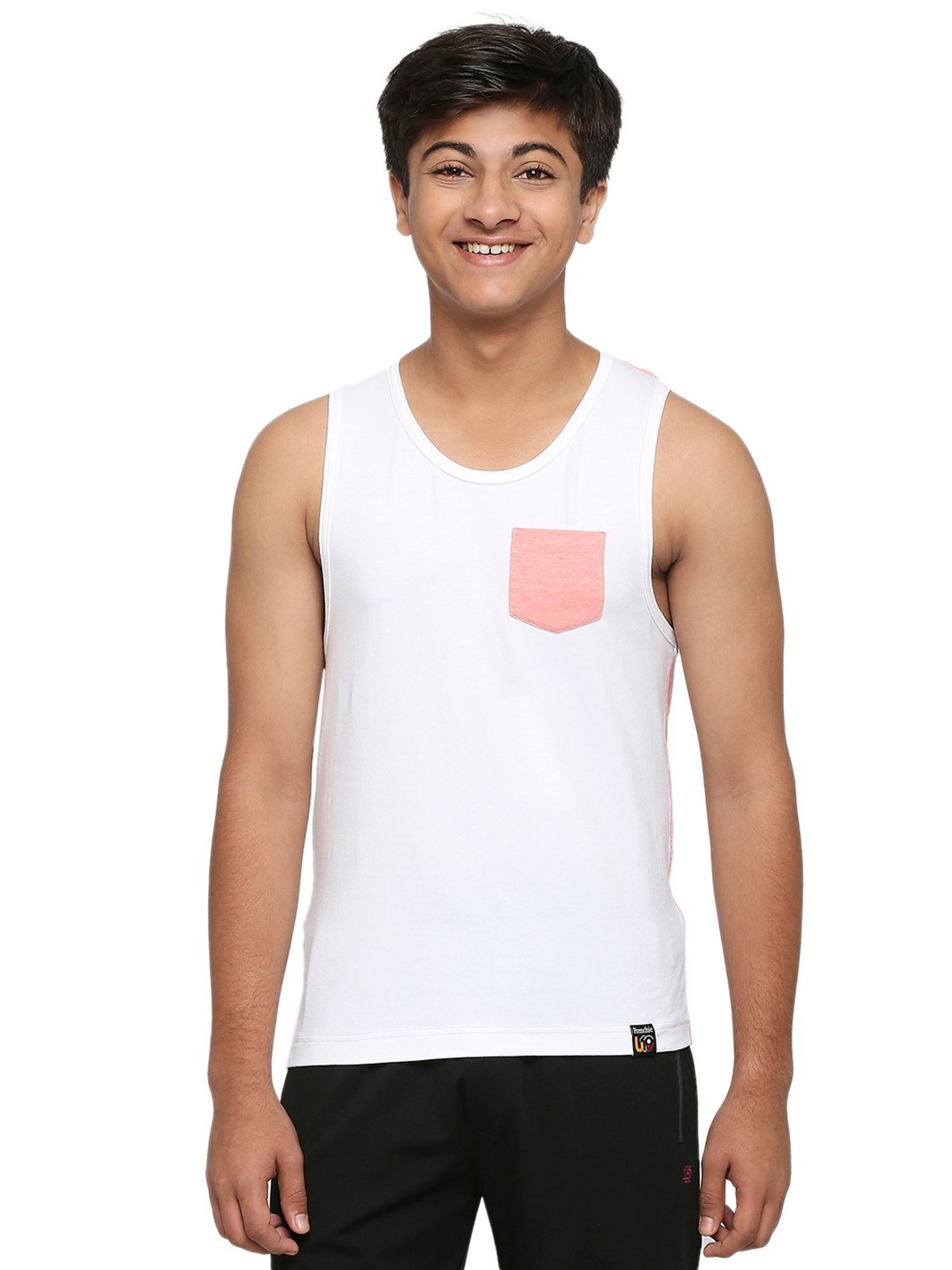 Frenchie Kids White & Pink Solid Vest