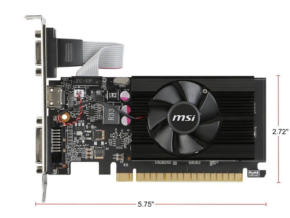 MSI Computer VGA Graphic Card GT 710 2GD3 LP