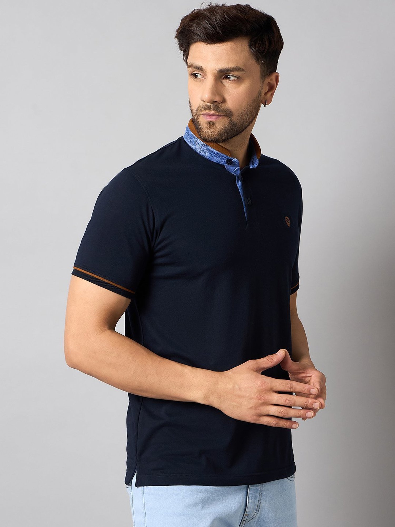 Club York Navy Regular Fit Henley T-Shirt