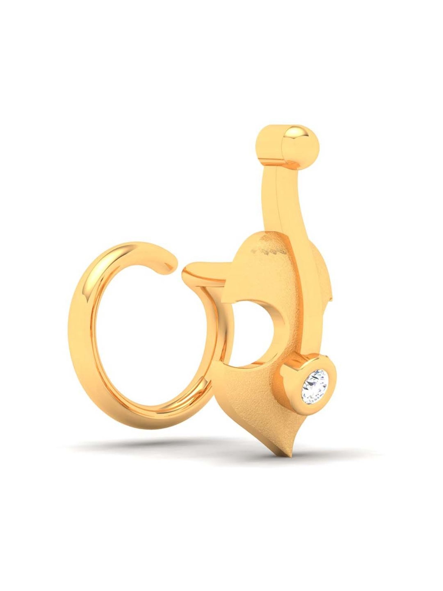 P.C. Chandra Jewellers 22k Gold Violin And Anchor Mixed Shaped Nosepin