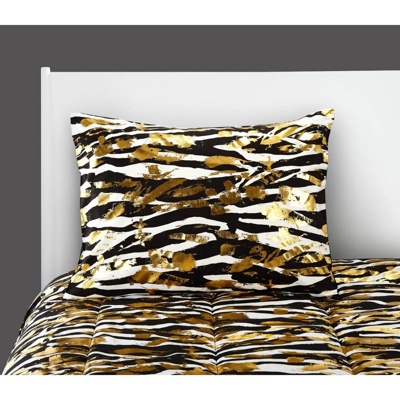 Full Brushstoke Gold Zebra Bed in a Bag Gold - Heritage Club