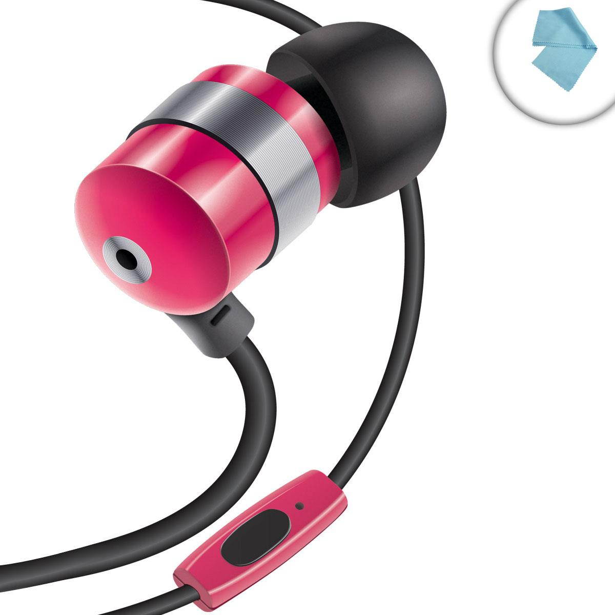 GOgroove audiOHM HF Ergonomic Earbuds Earphones w/ Hands-Free Microphone & Deep Bass ( Royal Red ) for Smartphones , Tablets , MP3 Players & More!