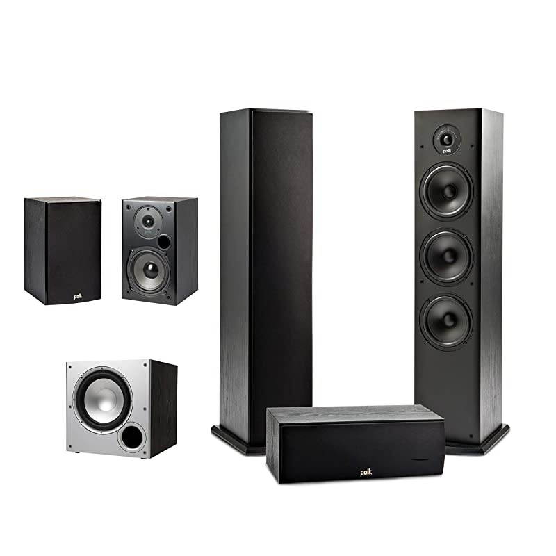 5.1 Channel Home Theater System with Powered Subwoofer |Two (2) T15 Bookshelf, One (1) T30 Center Channel, Two (2) T50 Tower Speakers, PSW10 Sub | Alexa + HEOS