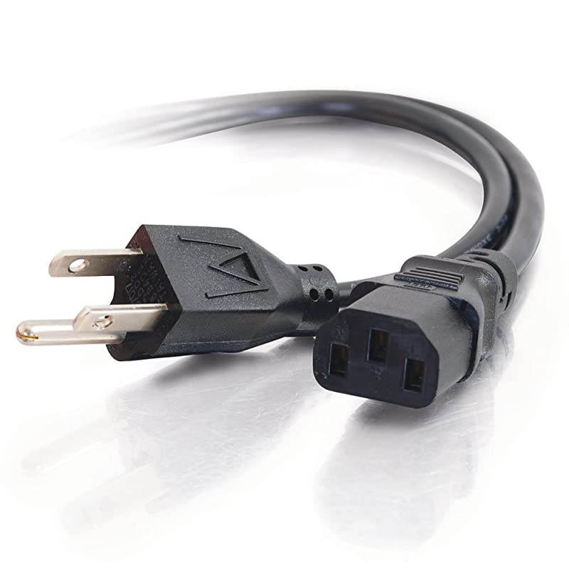 Replacement Power Cable For Computers TVs Monitors More 6 Black Universal Cord Works With Any 3 Pin AC Power Connection 18 Gauge Wire Model Number 3130