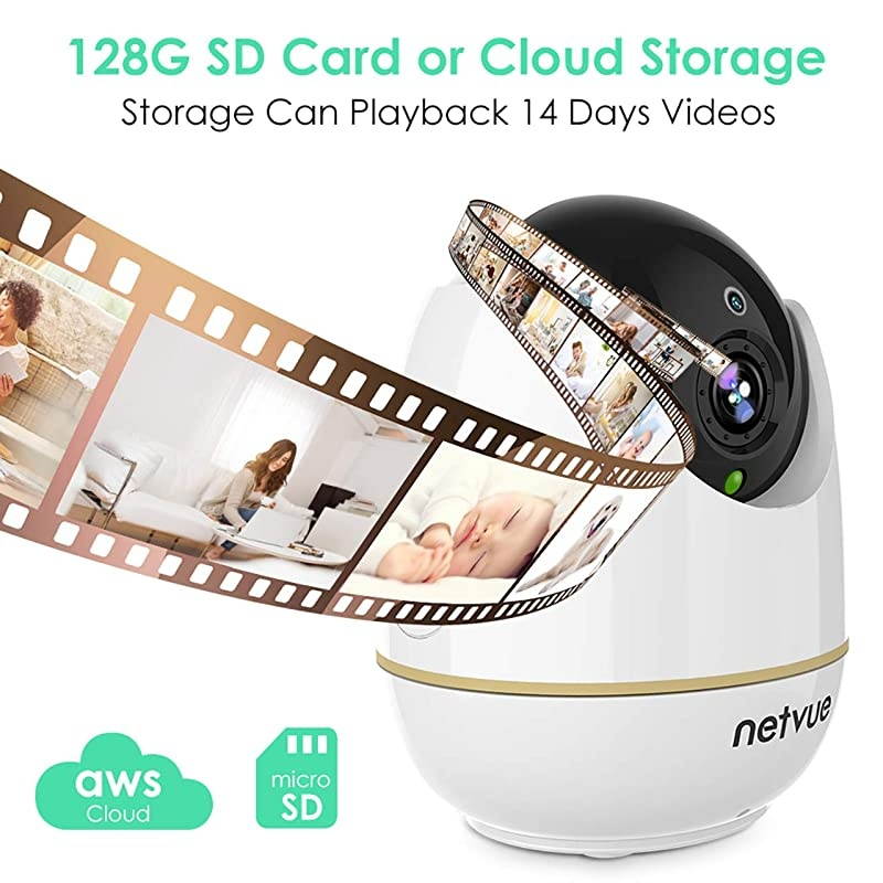 Camera - 1080P Camera with Phone App, Pan/Tilt/Zoom Home Camera with 2-Way Audio, AI Human Detection, Night Vision, Cloud Storage/TF Card, Compatible with Alexa, Camera for Pets/Baby