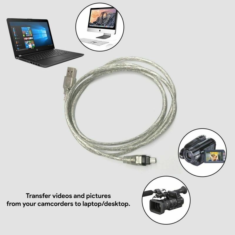 Micro Connectors, Inc. 6 feet Firewire Cable 1394B 9 Pin to 6 Pin (E07-238)