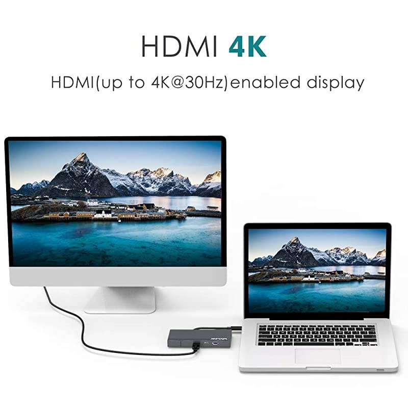 USB C Hub 4K HDMI Docking Stations7in1 Type C Mini Dock Adapter with 60W PD ChargingRJ45 Gigabit EthernetUSB 30Removable SD Card Reader for MacBook Pro and Type C Windows Laptops