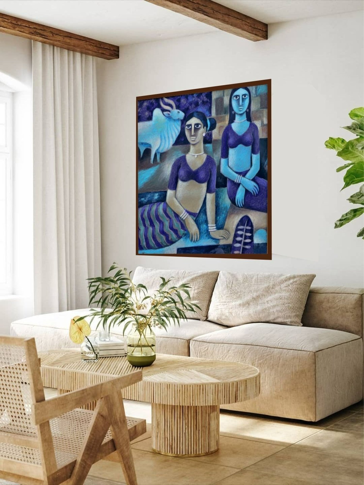 The Art House Abstract Multicolor Canvas Painting