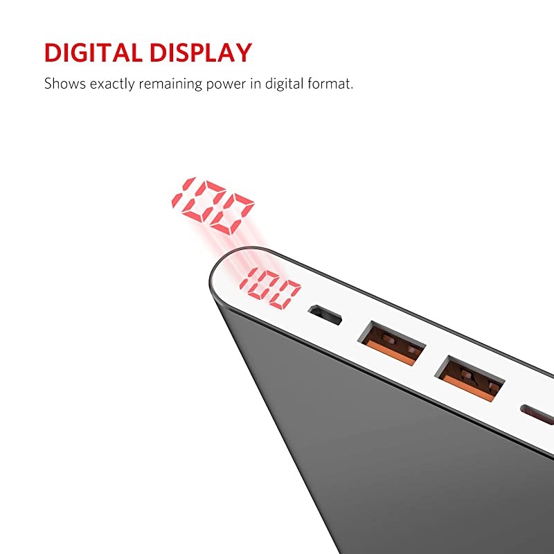 20000mAh Power Bank Mobile Phone Charger External Battery Pack Battery Backup Cell Phone (Dual Input, Dual USB Output) Compatible iPhone 11 Xs Xr X 8 7 Plus, iPad, Samsung and More - Blue