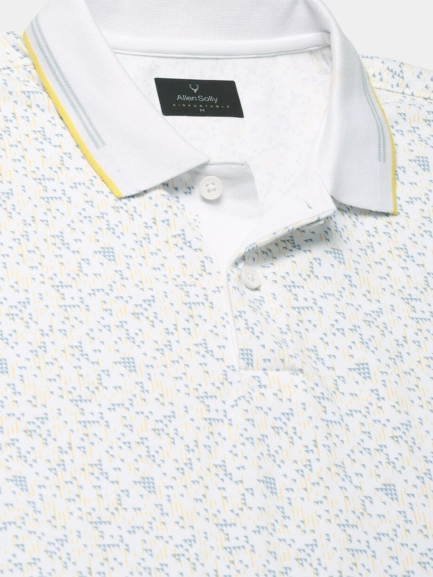 Allen Solly White Cotton Regular Fit Printed Polo T-Shirt