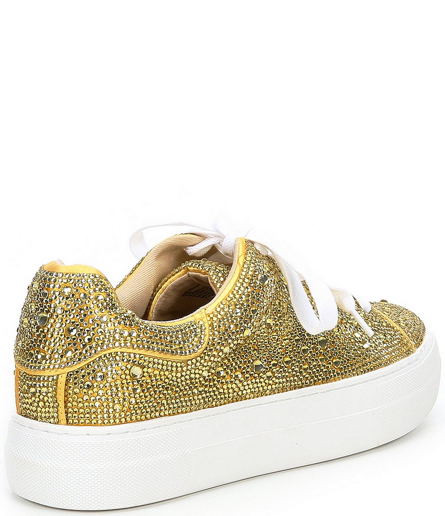 Blue by Betsey Johnson Sidny Rhinestone Embellished Platform Lace-Up Sneakers