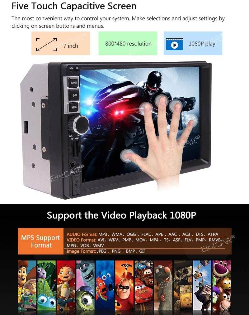 7 Inch Capacitive Touchscreen in Dash Video Player Car GPS Navigation Stereo Colorful Button/Bluetooth/USB/SD/FM Radio Receiver for Universal 2 Din with Free 8GB Map Card