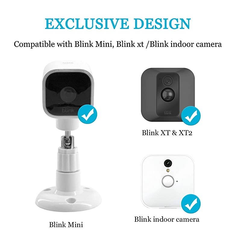 Blink Mini Camera Wall Mount  360 Degree Swivel Ceiling Mount for Both Blink Camera Blink Mini Blink XT2 and Blink Indoor Camera Mount Bracket 3 Pack White