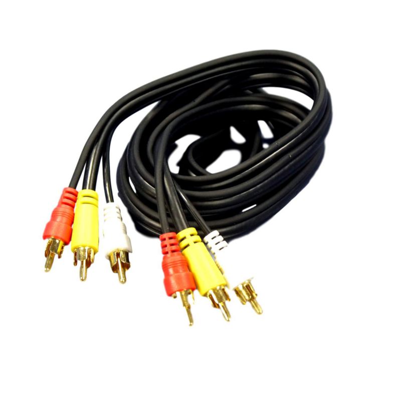 C5856-6GO 6 Ft Video Stereo Audio RCA GOLD Dubbing Coax Composite Cable