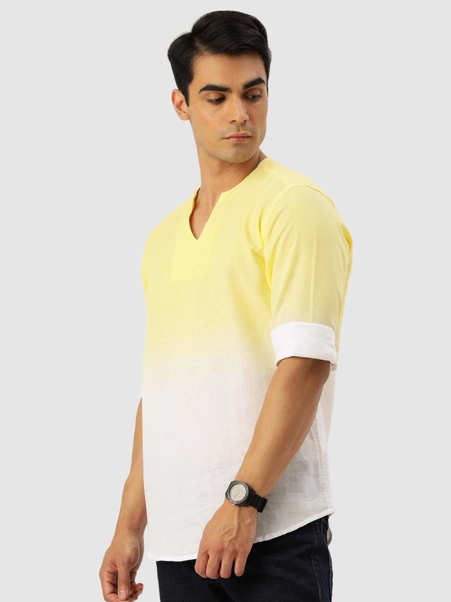 Bene Kleed Yellow Regular Fit Tie - Dye Shirt