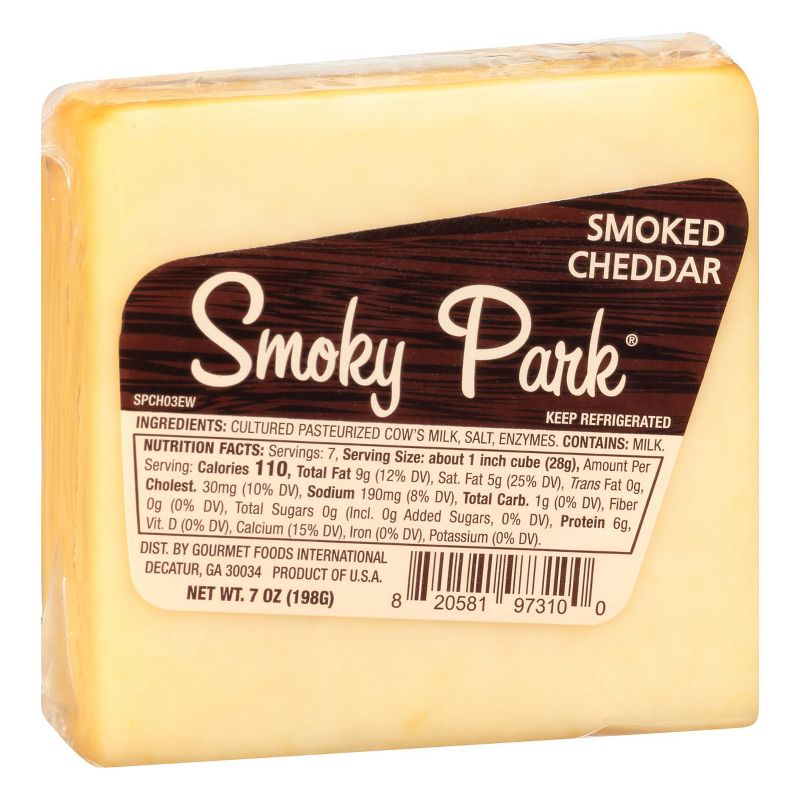 Smoky Park Smoked Cheddar Cheese Wedge - 7oz