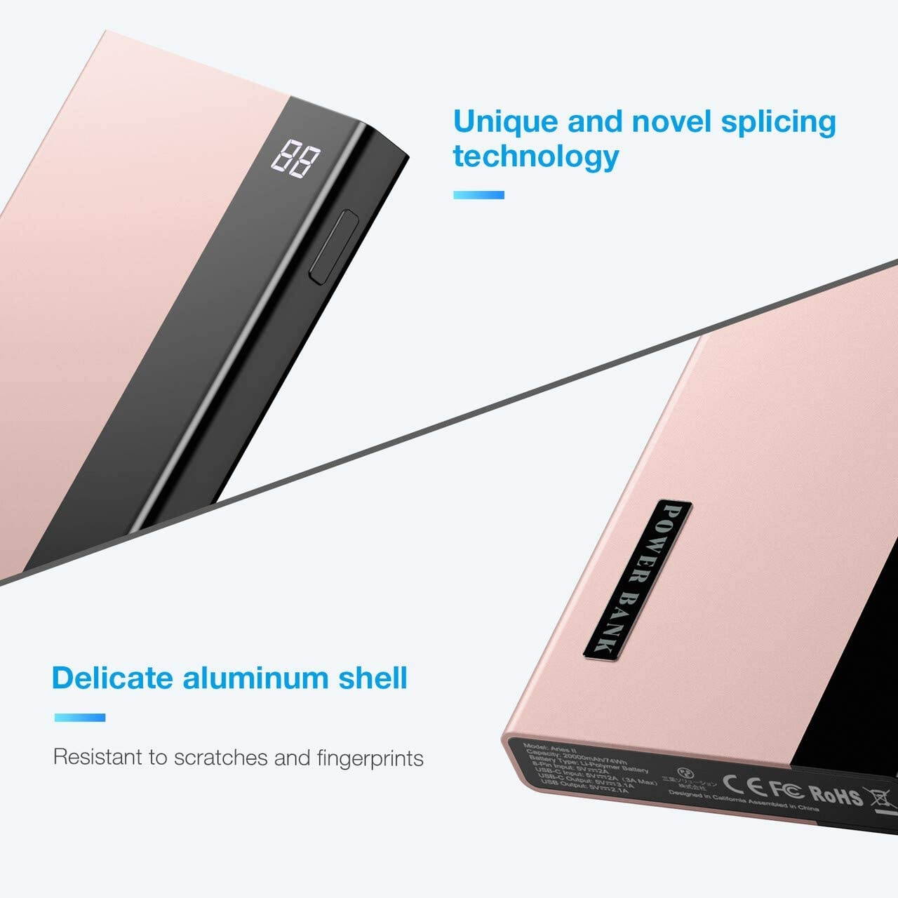 IEsafy 20000mAh Portable Charger with LED Digital Display USB-C Output Power Bank Ultra-Compact Battery Pack high-Speed Charging Technology Phone Charger for iPhone 12 Samsung and Other Products.