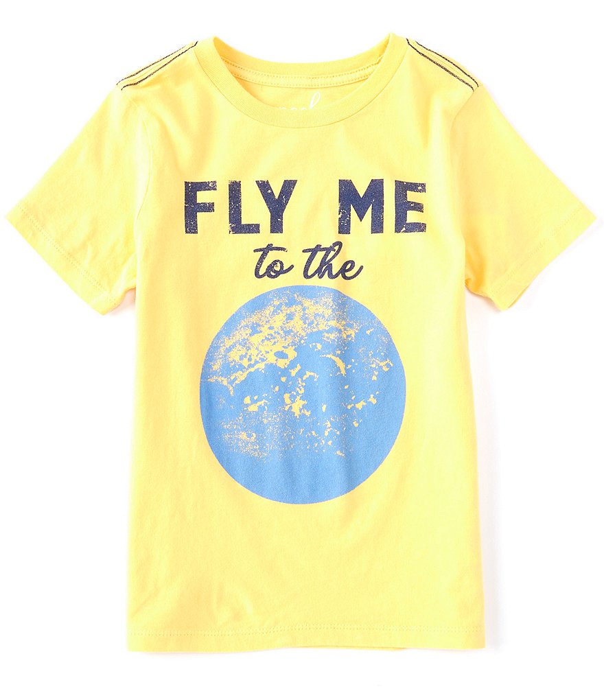 Peek Fly Me To The Moon Little/Big Boys 2T-12 Short-Sleeve Fly Me To The Moon Tee