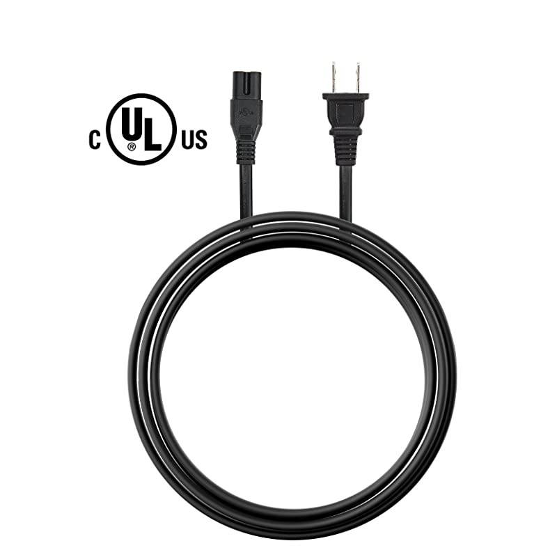 Basics Replacement Power Cable for PS4 Slim and Xbox One S X 6 Foot Cord Black