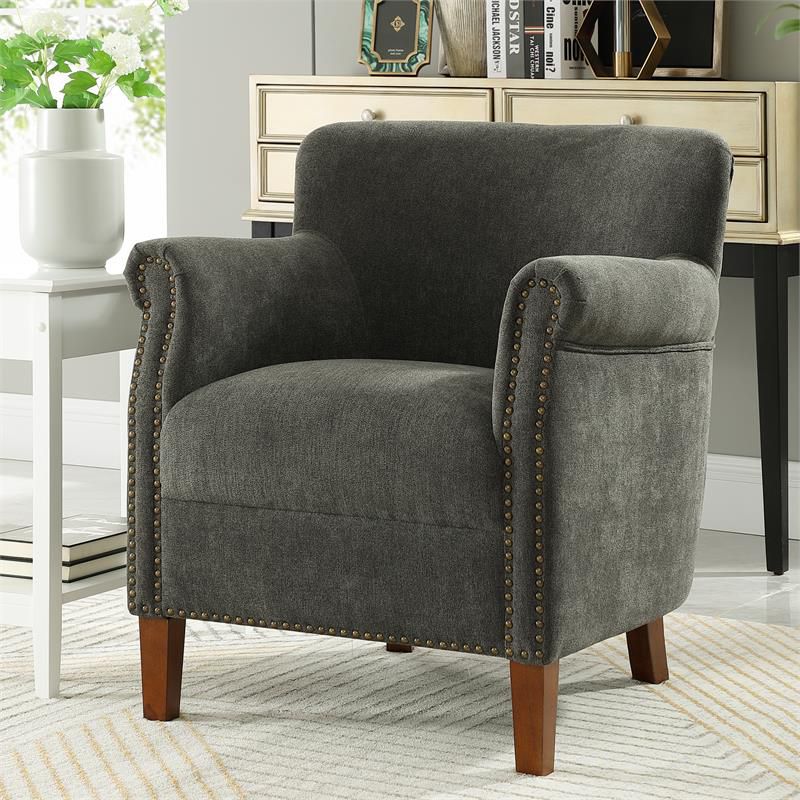 Holly Charcoal Gray Fabric Club Chair - Comfort Pointe