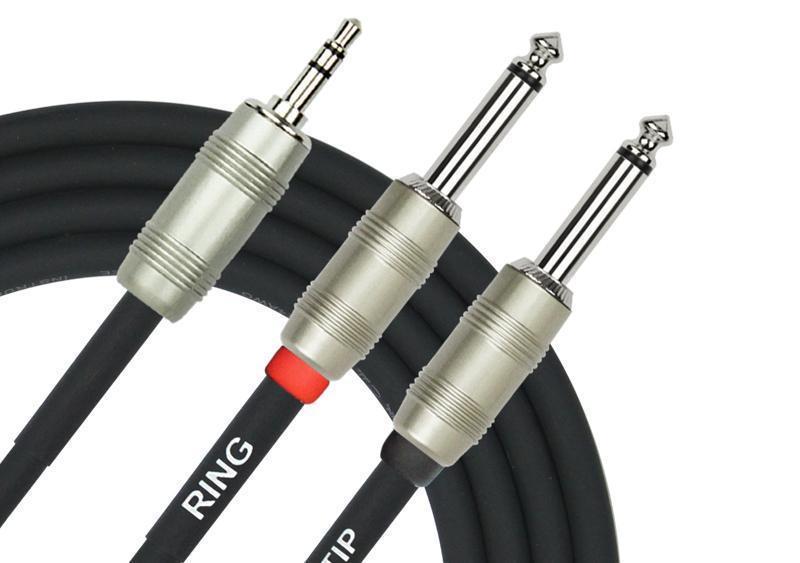 Kirlin 3.5 mm TRS to Dual 1/4 inch TS Stereo Breakout Cable