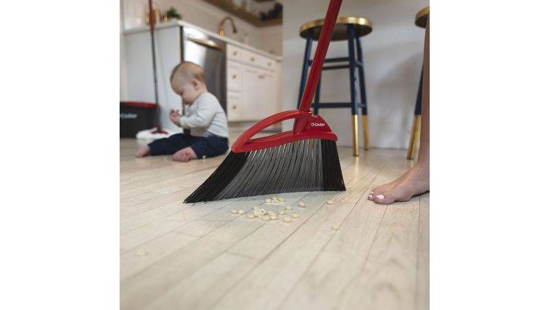 O-Cedar Power Corner Large Broom with Dual-Action Dustpan & Handle - 3pc