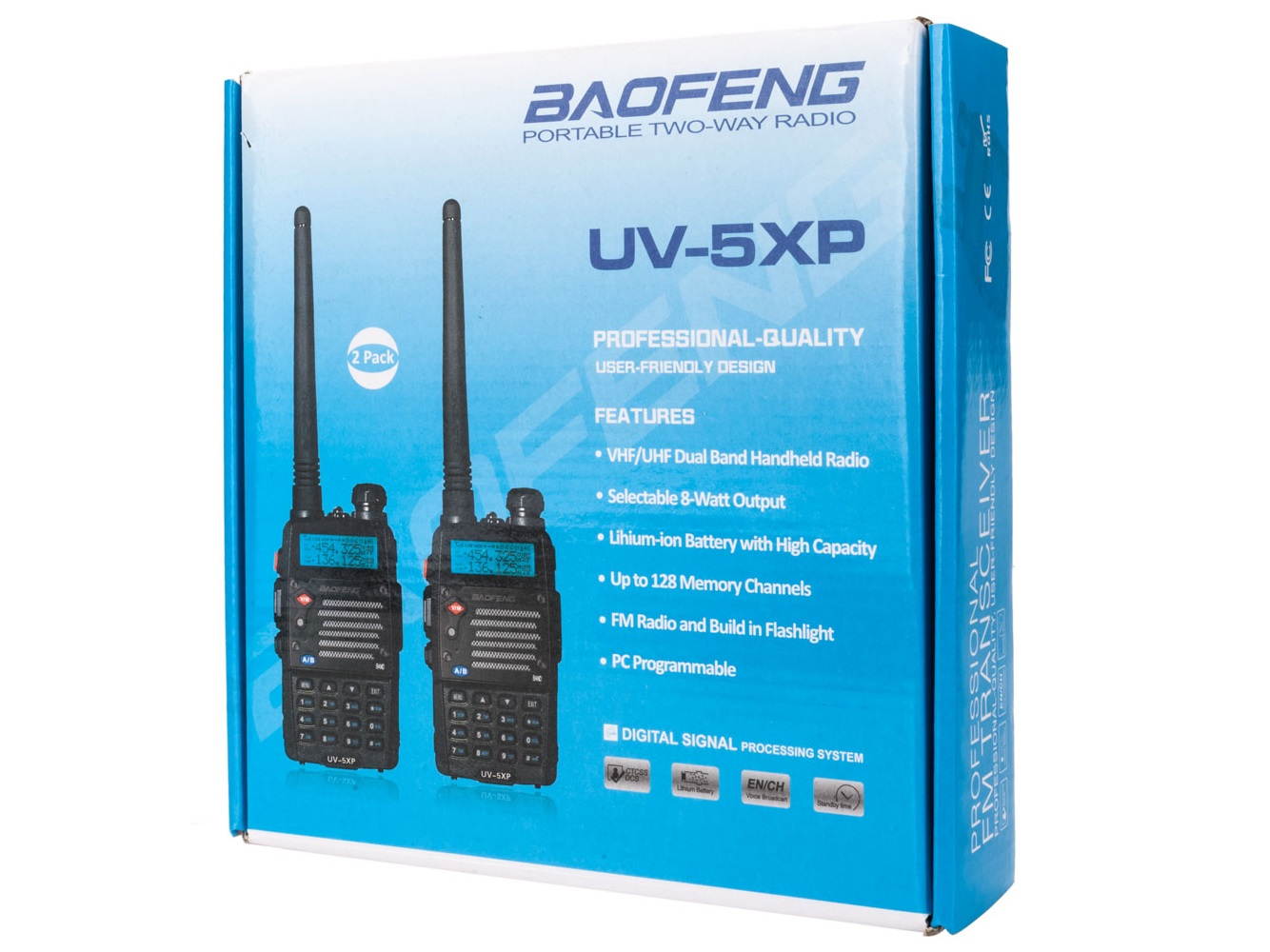 BAOFENG UV-5XP 7.4v 3000mAh 8W Dual-band Walkie Talkie Earphone Black