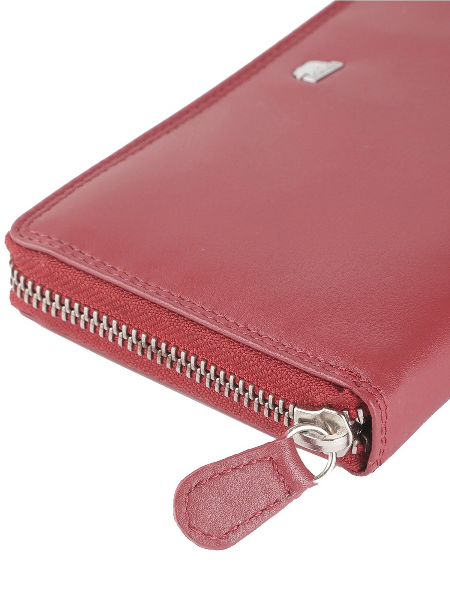 Brown Bear Red Casual Leather Rfid Zip Around Wallet for Women